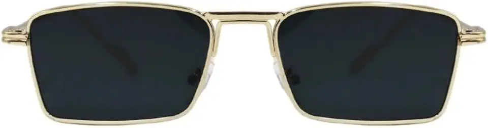 Óculos de Sol Retangular Premium Vintage Retro Metal Fino Blogueira UV400 Unisex Feminino Masculino - Modelo Lux - Cacife Brand