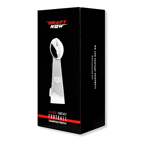 Image of DRAFT NOW Fantasy Football Trophy - 14 INCHES Large - Chrome Replica Trophy Made for Fantasy Football Champions