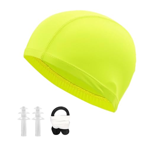 1 gorro de natación de color liso, 1 par de pinzas para la nariz, 1 par de tapones para los oídos, gorro de natación con protección auditiva impermeable, gorro de natación para protección del cabello,