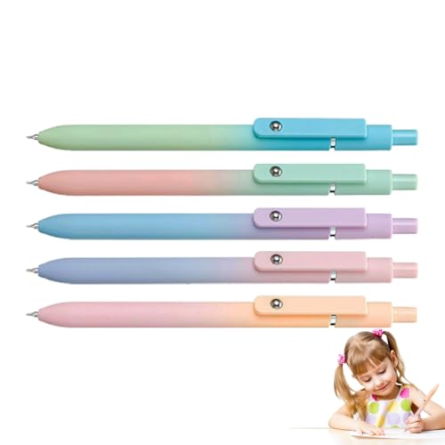 ジャーナリング用ゲルペン、女性用かわいいペン | 5ピース 速乾 細字 滑らかな筆記具 日記 メモ 取る 女性 男性 学校