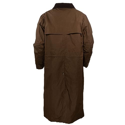 Outback Trading Company Men's Wax Cotton Waterproof Breathable Long Western Duster with Multiple Pockets3