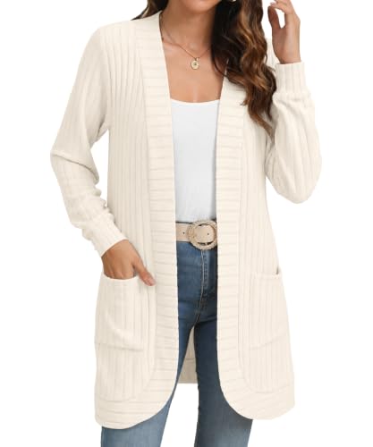 Image of YSYOKOW Cardigan Sweaters for Women Long Sleeve Open Front with Pockets