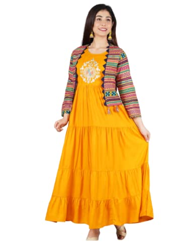 Narsinh Enterprises Rayon Long Gown with Jacket