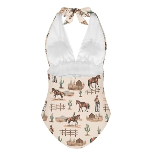 Dolyues Women's One Piece Swimsuit Halter Backless Ruched Tummy Control Bathing Suit Sexy V-Neck Swimwear S-3XL2