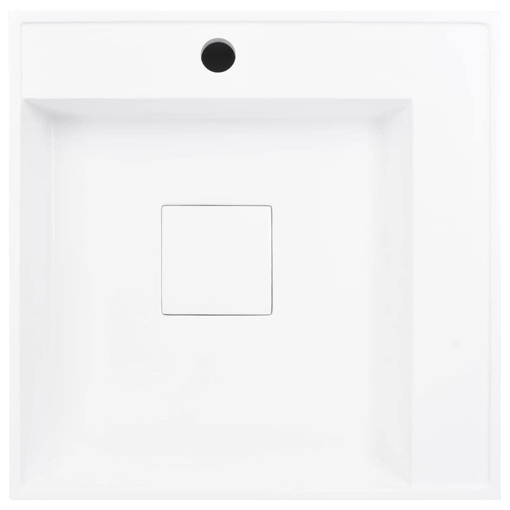 Umywalka z odlewu mineralnego 50 x 50 x 12,3 cm biała | odlew marmurowy, montaż ścienny lub nastawny, otwór na kran, materiały montażowe w zestawie