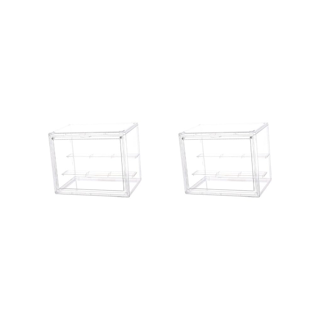 Lot de 2 vitrines transparentes avec étagère pour objets de collection