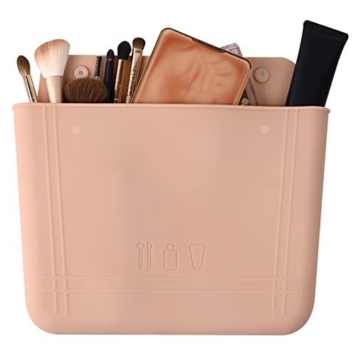 Huakener Silicone Makeup Bag, Travel Makeup Bag, Premium Toiletry Bag For Women, Trendy Cosmetic Bag Soft And Sleek Makeup Tools Organizer For Travel Super Easy To Clean #TOP6