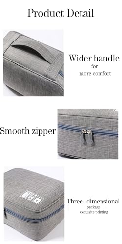 Electronics Organizer, Waterproof Portable Digital Storage Bag, Travel Cable Organizer Case-Grey
