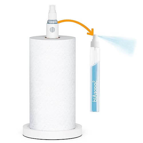 SpaceAid SprayNeat Porte-Serviettes en Papier avec Flacon pulvérisateur, avec pulvérisateur à l'intérieur du Centre, Rouleau d'essuie-Tout pour Cuisine, Salle de...