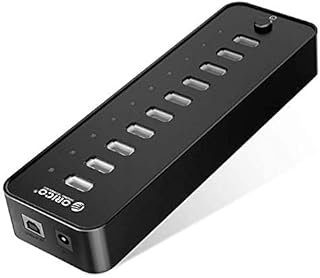 ORICO Powered USB Hub 10-Port Data Hub with 30W Power Adapter for PC, XPS, Surface Pro, MacBook, Mac Pro/Mini, iMac, USB Flash Drives, Hard Drive and More