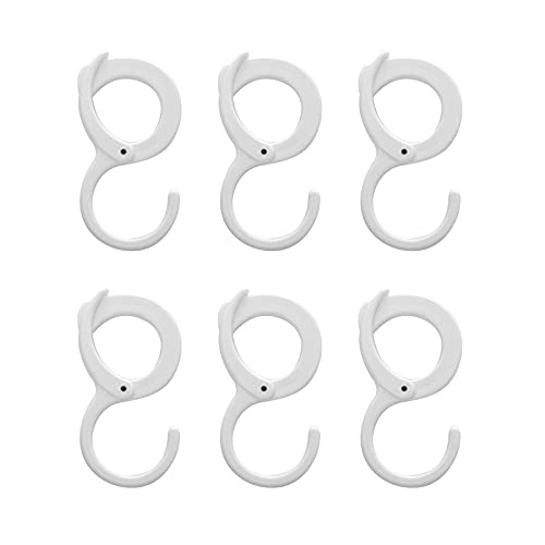 tengyunxiparts 6 Stück Kunststoff S-Form Clip Haken, Multifunctional Windproof Non-Slip Hook, S Form Schnalle, With Card Position Clothes Hanger, Kleiderhaken, für Küche, Bad Und Schlafzimmer (Weiß) Cover