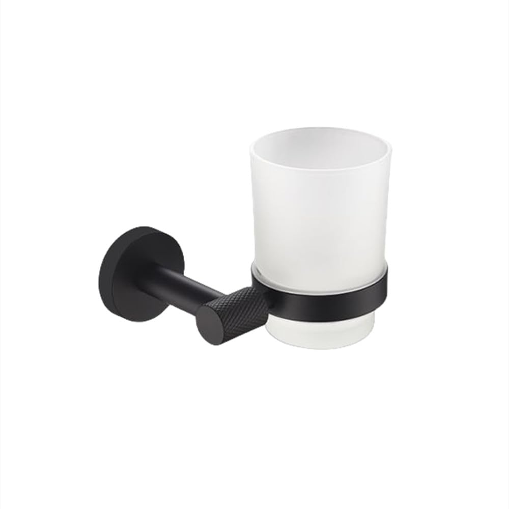 Porte-serviettes moleté en laiton noir mat pour une salle de bain chic