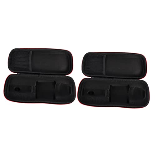 Vaguelly Wireless Microphones 2Pcs Microphone Storage Bag Portable Storage Box Wireless Mic Case Mic Storage Box With Zipper Packing Box Eva Black Outdoor Wireless Microphone #TOP6