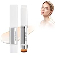 2-in-1 Farbwechselnder Foundation Stick, Leichter Langanhaltender Concealer Stick mit Voller Deckkraft, White Foundation mit Pinsel für Natürlichen Makellosen Make-up-Look Natürlich 15g