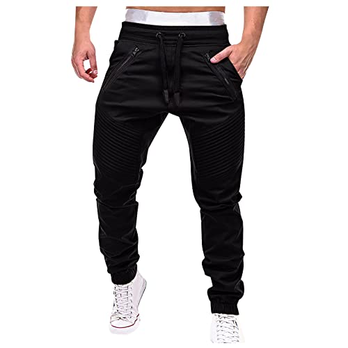 Genérico Pantalon Chandal Hombre Invierno Pantalones Chándal Elasticos Pantalón Chandal con Cordón Ajustable Pantalon Hombre Cargo Bolsillos Laterales Fato de Treino Homem Negro 4XL