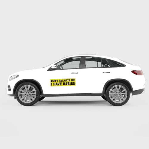 Image of [11.5 inchx3 inch] Don't Tailgate Me I Have Rabies Bumper Sticker Funny Hilarious Bumper Sticker Silly Humorous Stickers Stop Tailgating Tailgate Car Decal Vinyl Dec Vinyl Decal for Car Vehicle Window