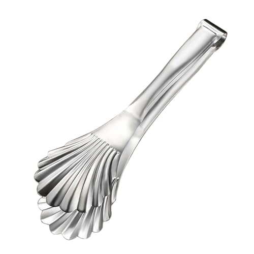 Pinzas de metal, pinzas ergonómicas de bloqueo para cocina con bordes festoneados, herramienta de servicio de acero inoxidable resistente, fabricadas con forja elástica sin costuras, 8.8 x 2.36