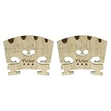Zorfeter 2pcs 4/4 Full Size Violin Bridge, Finer Grade Solid Maple Violin Bridge, Violin Parts Music Instrument Replacement with G-D-A-E String U-Groove