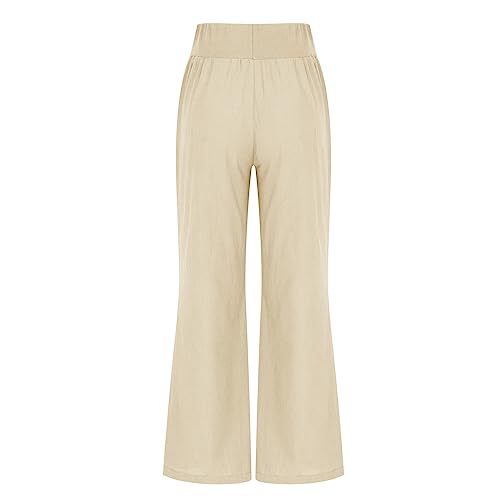 Wide Leg Pants Woman Drawstring Elastic Waist Palazzo Pants Casual Loose Beach Long Trousers Lounge Pants Women3