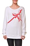 Wildfox Wildfox Damen WVV61389P Front Bow Print Sweatshirt Weiß Size M