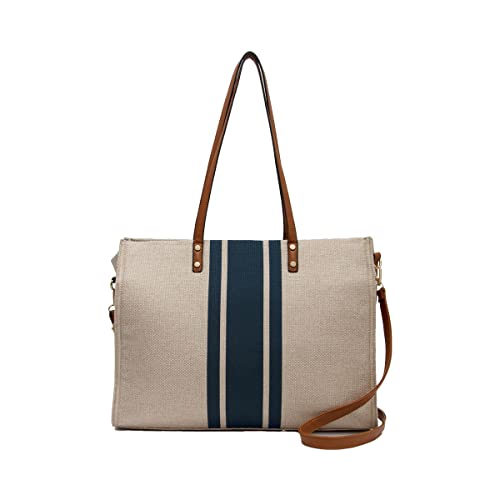 KEBEIXUAN Sac fourre-tout pour ordinateur portable pour femme, grand sac de travail en toile pour enseignant, sac de voyage pour articles personnels Cover
