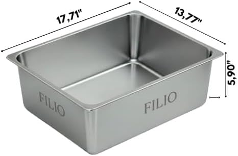 Stainless Steel Litter Box, Non Stick litterbox, Metal Litter pan, Litter Box Steel, Metal cat Box, Steel litterbox, Kitty Litter pan, Stainless Steel tub (Small) - Image 9