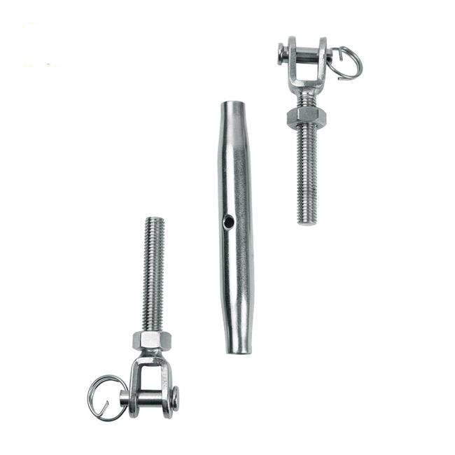 2PCS 316 Stainless Steel Euorpean Closed Body Turnbuckle Jaw And Jaw M5 M6 M8 Marine Hardware Rigging Screw For Cable Railing - (Size: M6)