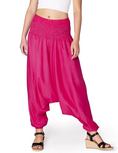 PANASIAM Pantaloni Aladino Tinta Unita Rosa Magenta L