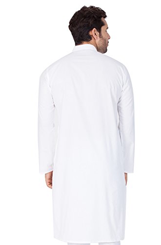 Image of VASTRAMAY Men Super Soft Pure Cotton White Kurta - Comfortable Ethnic Outfit for Eid, Holi, Weddings & Festivals - Classic Traditional Cotton Kurta