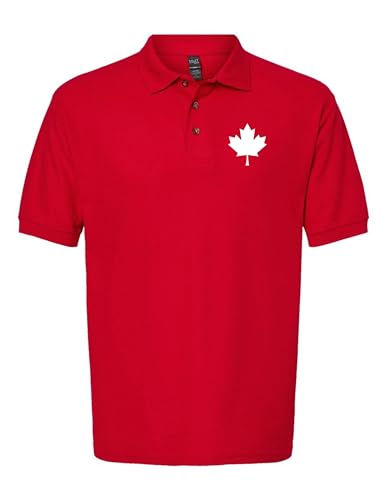 Mens Canada Shirt, Custom Handmade Canada Day Maple Leaf Shirt for Men L3 (Polo, Red, S) - Image 4