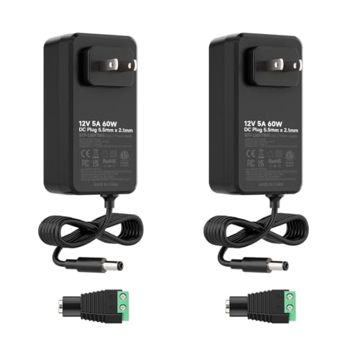 Image of BTF-LIGHTING DC12V 5A 60W LED Driver 2 Pack, Class 2 Transformer