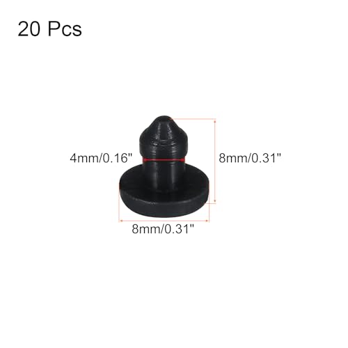Image of MECCANIXITY Silicone Snap in Locking Hole Plugs Rubber Panel Seal Cover Flush Type Panel Round for Kitchen Rubber Bulkheads Waterproof Sealing Plugs 4mm /0.16 Inch Diameter Black,Pack of 20
