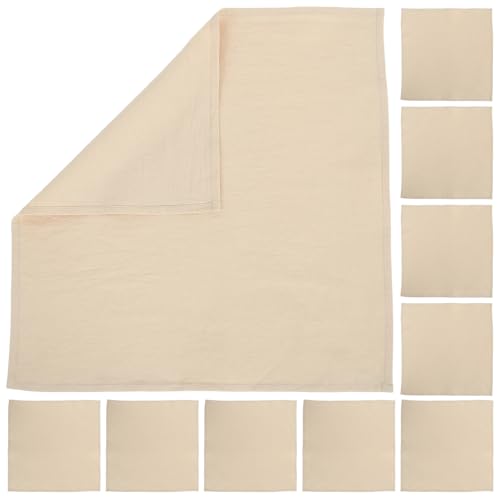 Servilletas de tela cuadradas 40 cm 12 unidades beige miniatura 1
