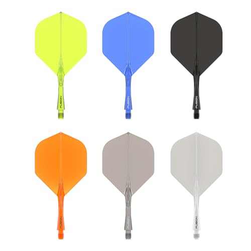 WINMAU Darts Fusion Integrated Flight & Shaft System - No.2 Shape & Design - White Colour, Medium Length, Medium (34mm) - Image 4