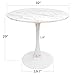 Round Dining Table White Faux Marble Kitchen Dining Table 32