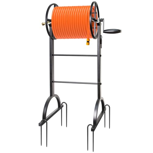 10 Best Free Standing Garden Hose Reel for Easy Outdoor Hose Management Garden Hose Reel,Upgrade Garden Hose Holder,Outside Heavy Duty Metal Freestanding Water Hose Holder Winder,Holds Up 150FT 1/2