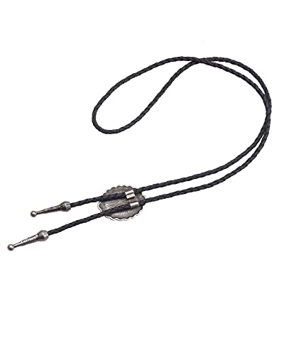 Image of Jeilwiy Bolo Tie for Men Western Cowboy Tie Necklace Gold Bolo Tie Leather Necktie Halloween Tie Accessories for Women