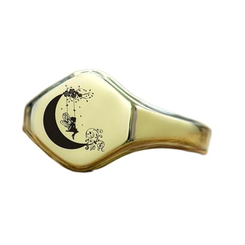 Bague féerique hexagonale chevalière vintage argent 925 plaqué or fait main