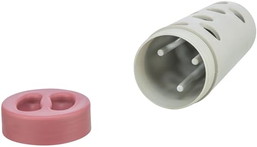 TRIXIE Snack Roll Katzenspielzeug - durch Rollbewegungen fallen Snacks heraus - schult die Geschicklichkeit - Gummiummantelung - spülmaschinengeeignet - ø 6/ø 5 × 14 cm - grau/rot - 4592