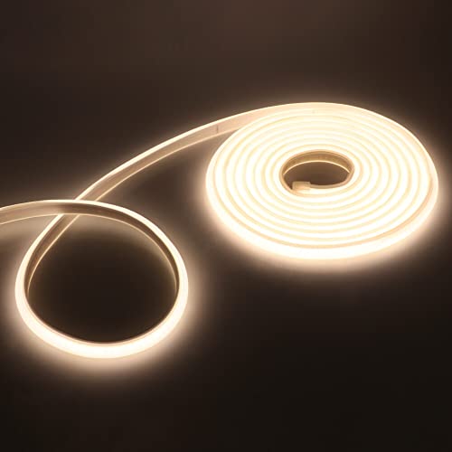 HEGEHE Lumière au néon LED COB, Ruban Led Flexible Néon Bande Led 230V IP65 Etanche Bande Lumineuse Super Lumineux 288 LEDS/M pour Intérieur/Extérieur (Blanc naturel, 8M)