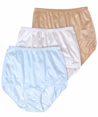Image of Dixie Belle Women's Underwear Nylon Brief High Waist Scallop Trim 3-Pack 719