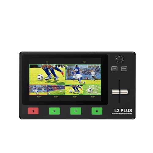 Conmutador mezclador de vídeo multicámara L2 PLUS, LCD de 5,5 pulgadas, Chroma Key incorporado y superposición de logotipo, Control PTZ, Chroma Key USB3.0 Compatibilidad ampliada