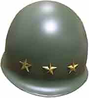 Amazon | WW2 米軍 M1 ヘルメット 中将 星三つ アメリカ軍 複製
