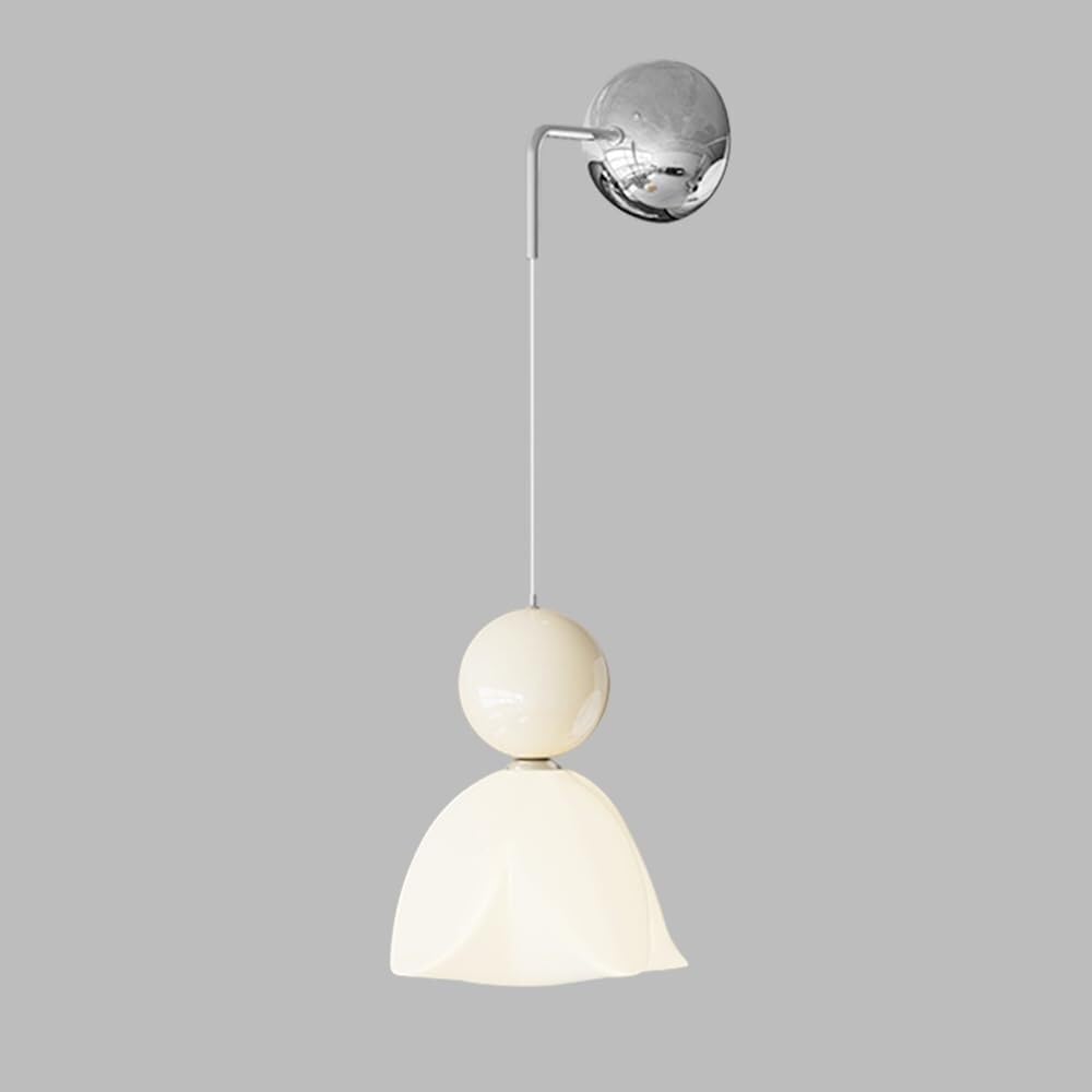 Generico Nowoczesna lampa ścienna do wnętrz LED Akrylowy kwiat lampka nocna do sypialni Nordic Nordic lampka nocna zagłówek salon (biały A)