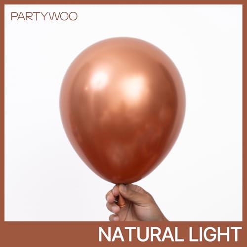 Image of PartyWoo Copper Chrome Balloons 50pcs Metallic Brown Bronze Color 12 Inch