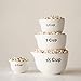 Creative Co-Op White Stoneware Measuring Cups (Set of 4 Sizes)