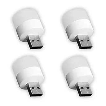VCR USB LED Bulb Mini Light - Pack of 04 - Small LED White Light USB Bulb - Ideal for Indoor and Outdoor Use, 1W, LED USB Power Source