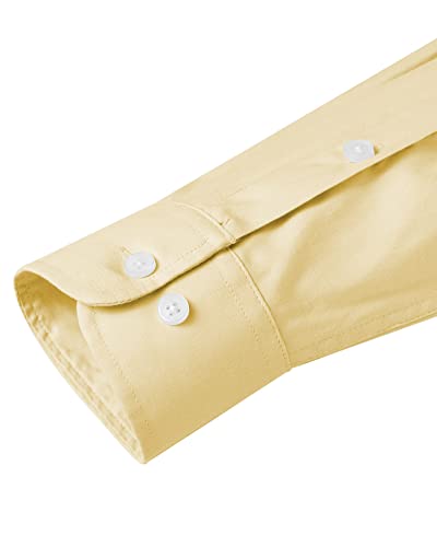 Image of Alimens & Gentle Mens Solid Oxford Shirt Long Sleeve Dress Shirt Work Casual Button Down Shirts with Pocket