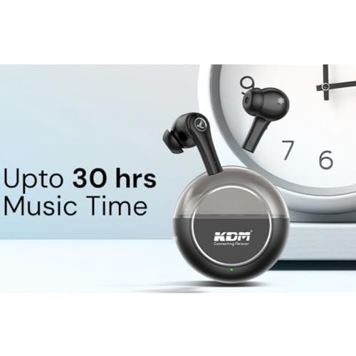 Image of KDM - E5 Smilepods Truly Wireless in Ear Earbuds with 30hrs Playtime, ENC, Voice Changing, Low Latency, Buds TWS, Black