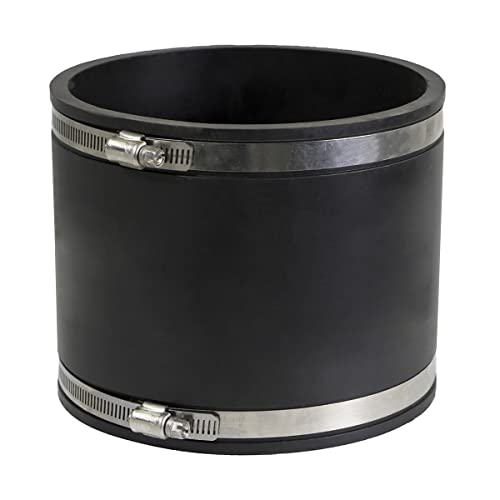 Image of EVERCONNECT 4839 Flexible Pvc Rubber Coupling with Stainless Steel Clamps, 8 inch, Black